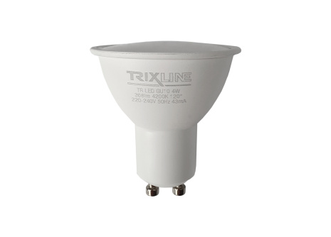 Żarówka LED Trixline 4W 368lm GU10 neutralna biała Żarówka LED Trixline 4W 368lm GU10 neutralna biała