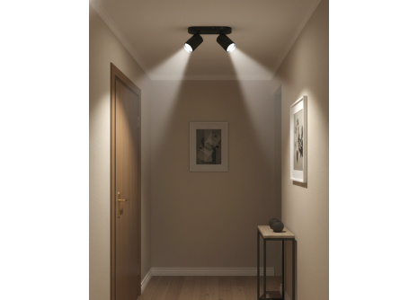 Q-03AD Sufitowa lampa punktowa 2xGU10 czarna QTEC