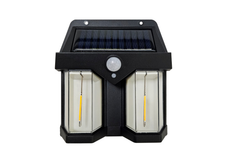 TR- 64 LED Solarna lampa ścienna z czujnikiem ruchu - czarna Trixline