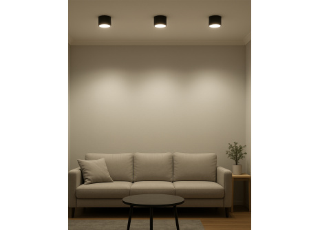 Q-12AD LED Sufitowe światło punktowe 3CCT czarne QTEC