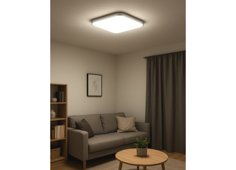 Q-257CP Lampa sufitowa LED MESTA 36W 3060lm 4000K kwadratowa srebrna QTEC