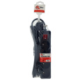 Przedłużacz czarny 4 gniazda z wyłącznikiem, 3m, Q-358F QTEC