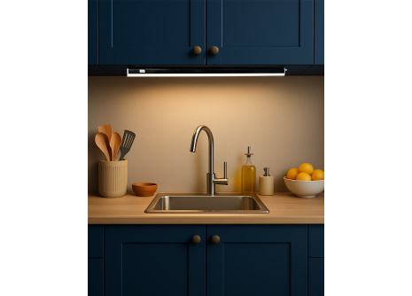 Q-63AB 9W / 810lm / 4200K T5 oświetlenie podszafkowe z włącznikiem i złączem - czarne QTEC 60cm