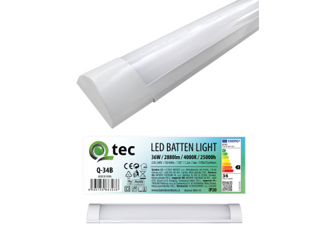 Q-34B 36W LED BATTEN LIGHT oświetlenie podszafkowe - białe QTEC 120cm Q-34B 36W LED BATTEN LIGHT oświetlenie podszafkowe - białe QTEC 120cm