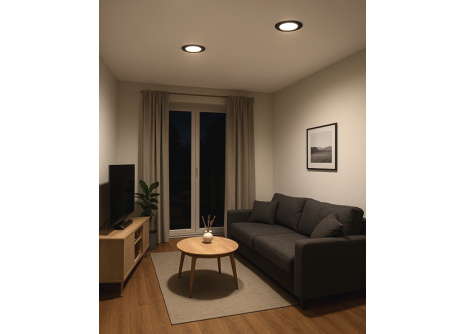 Q-51M panel LED 6W 660lm 4000K czarny - okrągły wpuszczany Qtec