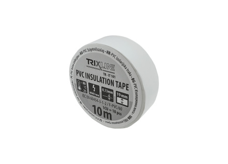 Taśma izolacyjna PVC TR-IT 101 10m, 0,13mm biała TRIXLINE