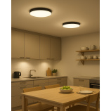 Q-221CP Lampa sufitowa LED FLUME 10W 850lm 4000K ø22,5cm/okrągła czarna QTEC