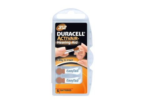 Baterie do aparatów słuchowych Duracell DA312 PR41 6 sztuk