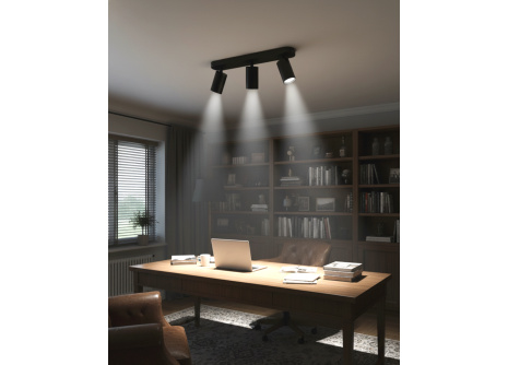 Q-04AD Sufitowa lampa punktowa 3xGU10 czarna QTEC