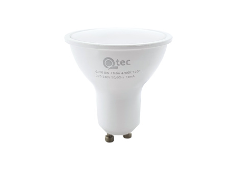 Żarówka LED Qtec 8W GU10 736lm neutralna biała Żarówka LED Qtec 8W GU10 736lm neutralna biała