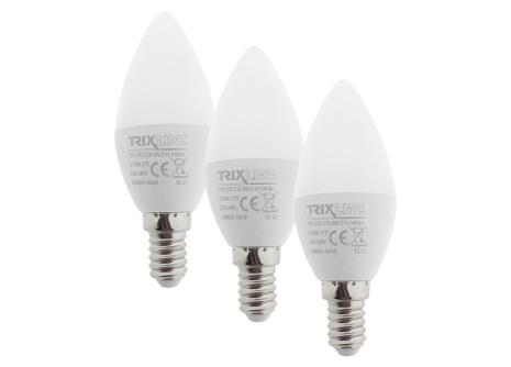 Żarówka LED Trixline 6W C35 E14 ciepła biała 3 PACK