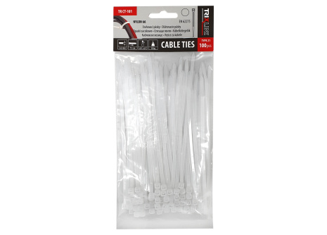 Opaski zaciskowe TR CT-101 150x3,6mm, białe TRIXLINE, 100 szt.