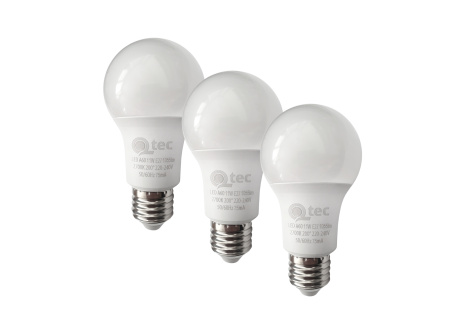 Żarówki LED 11W/1055lm/A60/E27 ciepła biała 3 PACK Qtec