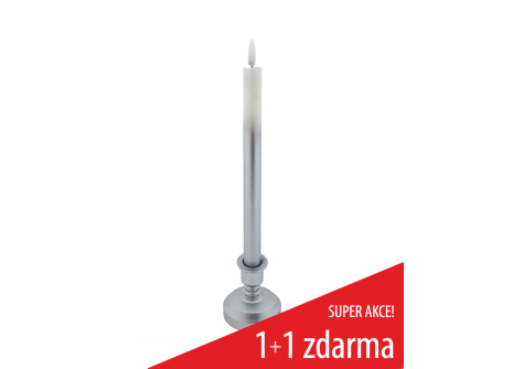 Długa świeca LED - biało-srebrna HOME DECOR HD-119SS